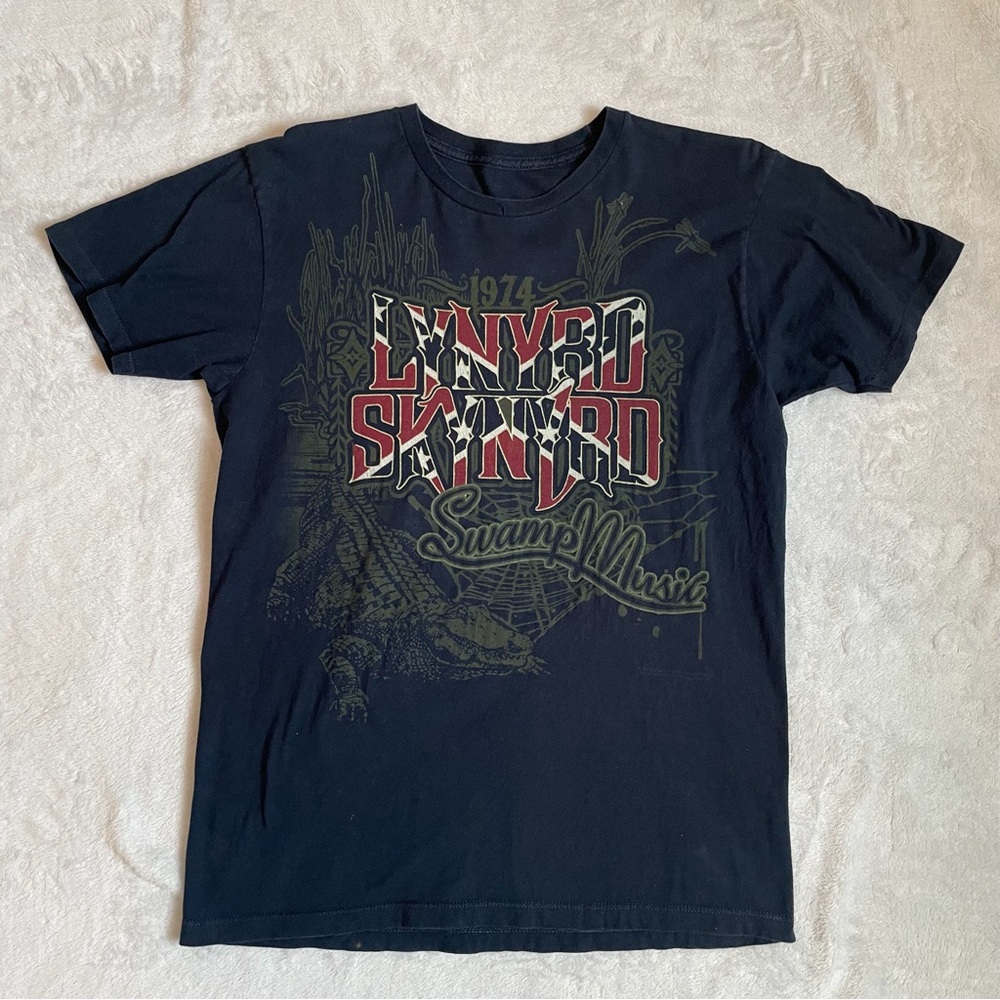 Lynyrd Skynyrd Swamp Music 1974 Black T Shirt Men Size M